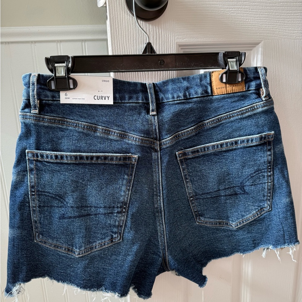 American Eagle Blue Denim Curvy Shorts